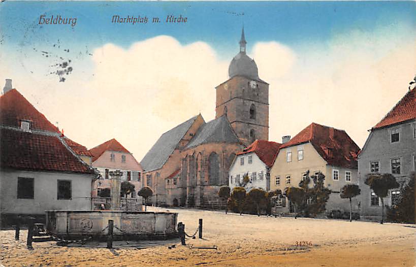 Heldburg, Marktplatz mit Kirche