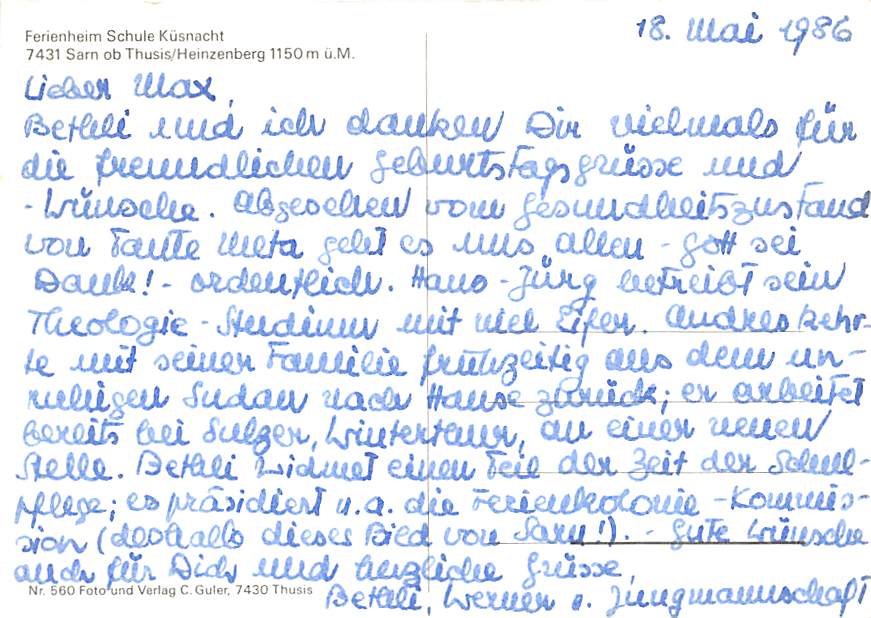 GR - Sarn, Ferienheim Schule Küsnacht