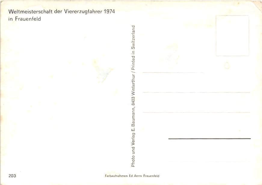 TG - Frauenfeld, WM der Vierzugfahrer 1974