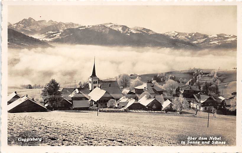 Guggisberg, über dem Nebel in Sonne und Schnee