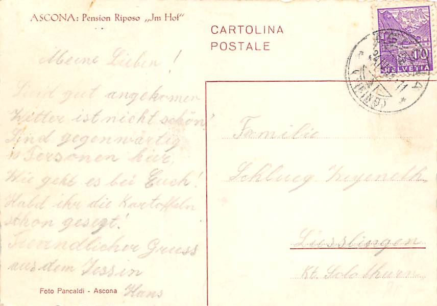 Ascona, Pension Riposo, im Hof