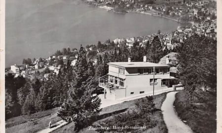 Zugerberg, Hotel-Restaurant, Blick gegen Zug