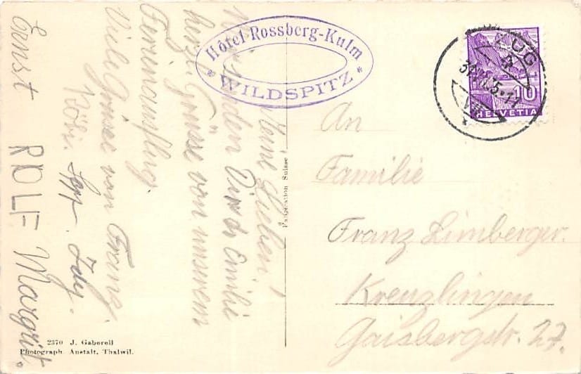 Wildspitz, Hotel Rossberg Kulm