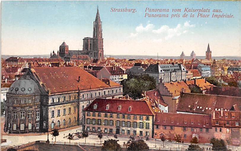 Strassburg, Panorama vom Kaiserplatz aus