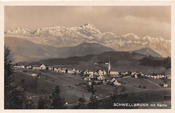Schwellbrunn, mit Säntis
