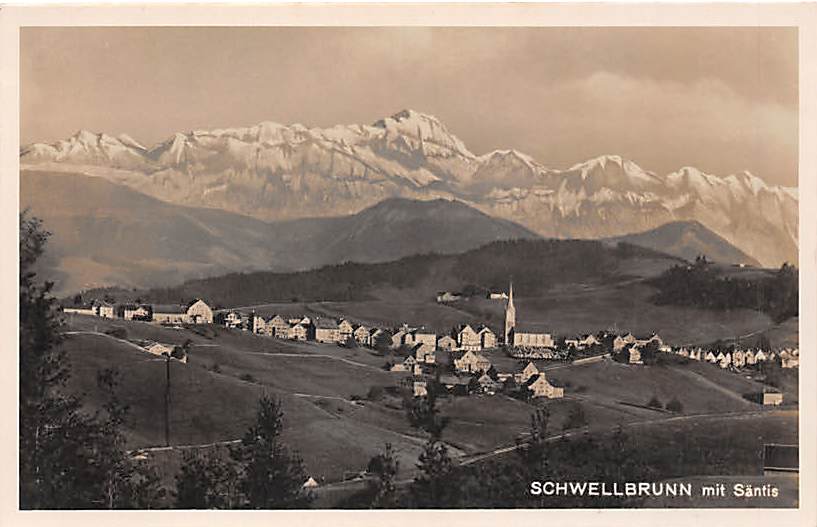 Schwellbrunn, mit Säntis
