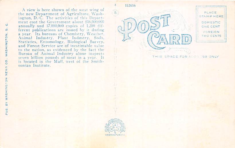 Washington DC, New Agricultural Building