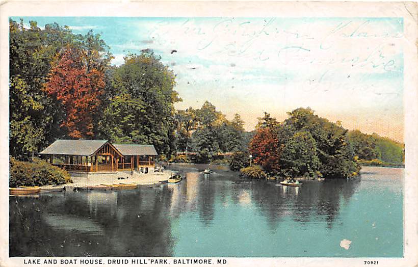 MD -Baltimore, Druid Hill Park, Lake and Boat House