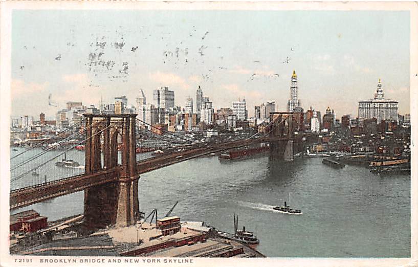 NY - New York City, Brooklyn Bridge, Skyline