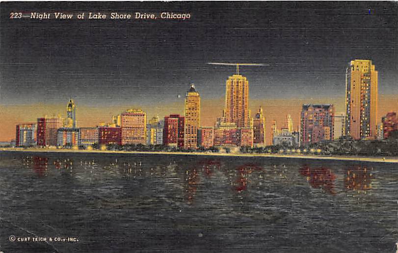 IL - Chicago, Night View of Lake Shore Drive