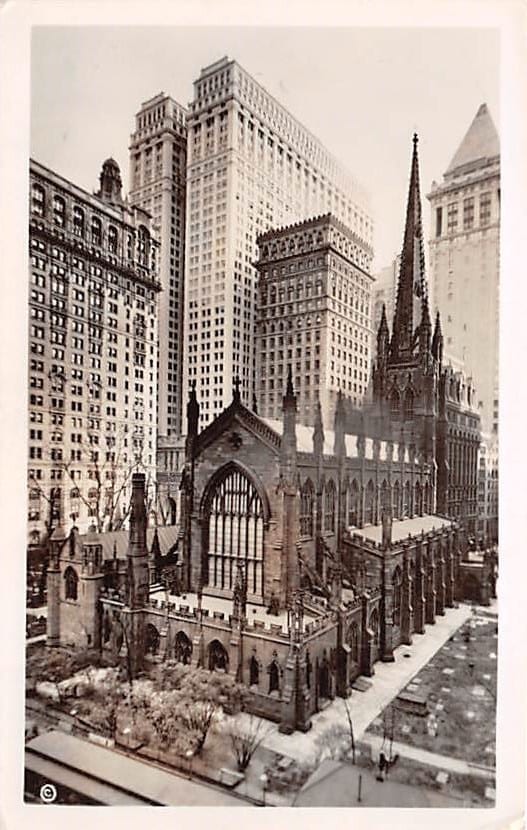 NY - Trinity Church at Broadway and Wall Street