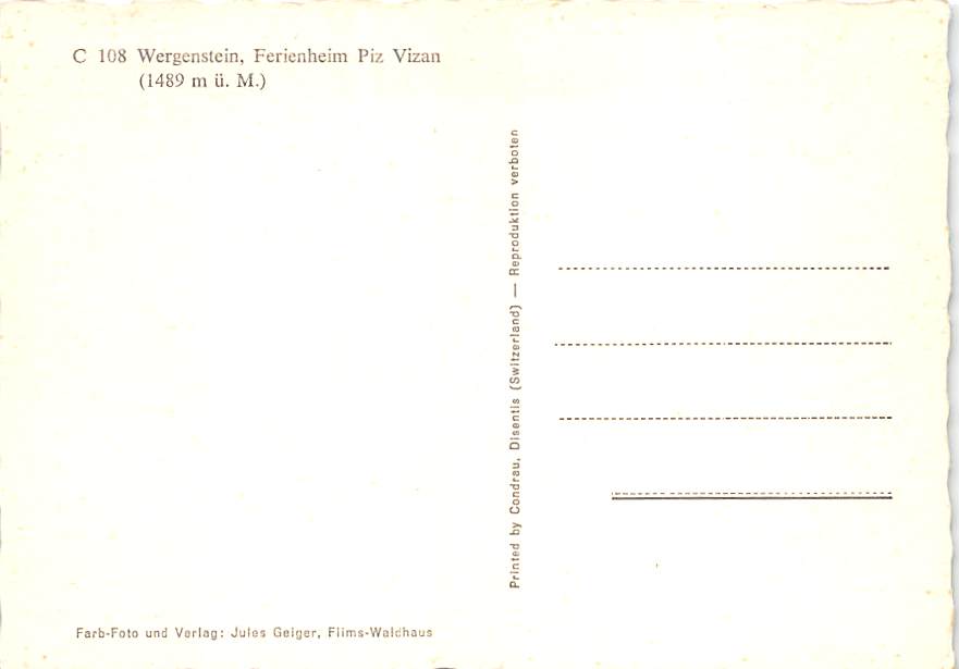 GR - Wergenstein, Ferienheim Piz Vizan