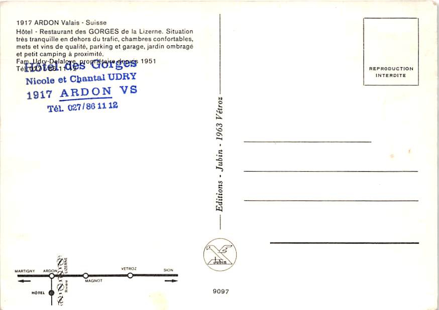 VS - Ardon, Restaurant des Gorges de la Lizerne