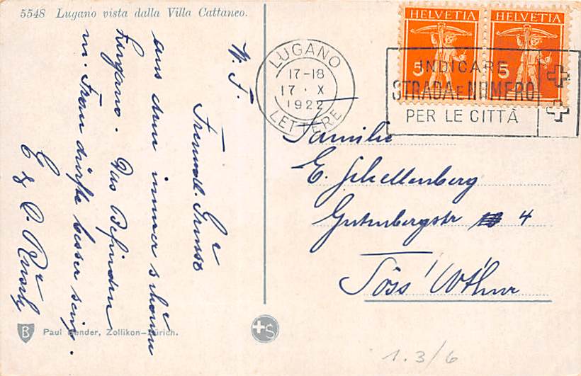 Lugano, vista dalla Villa Cattaneo