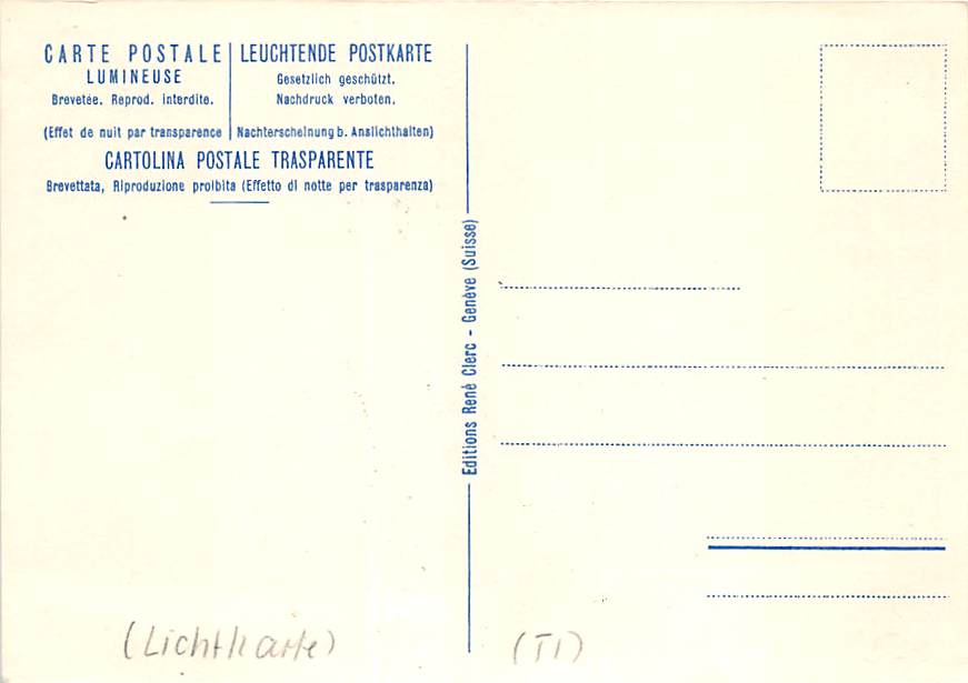 Morcote, Cartonlina Postale Trasparente, Lichtkarte