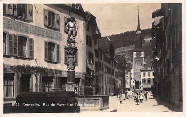 La Neuveville, Rue du Marche et Tour Rouge