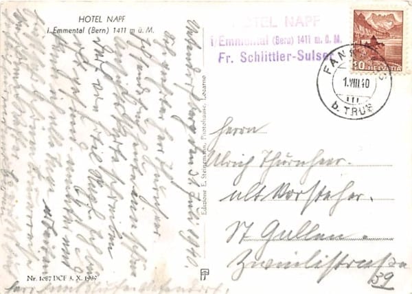 Napf, Hotel und Pension