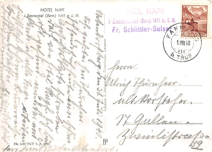 Napf, Hotel und Pension