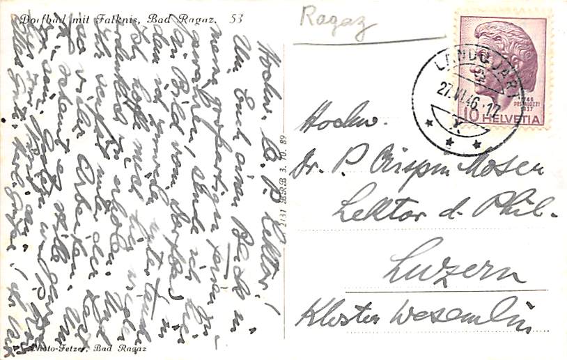 Bad Ragaz, Dorfbad mit Falknis, Auto