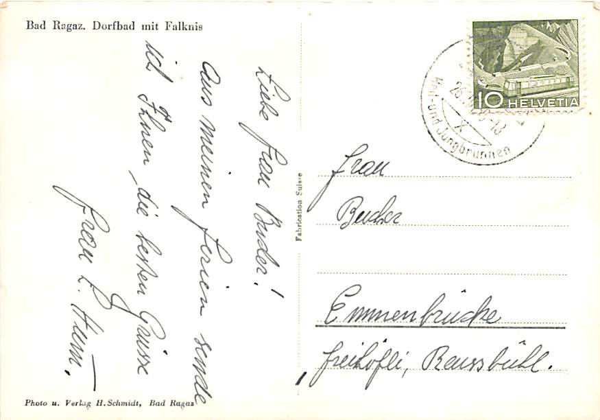 Bad Ragaz, Dorfbad mit Falknis, Elektrobahn