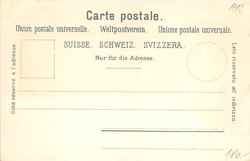 Herisau, Gruss aus Herisau, Neues Schulhaus, Litho