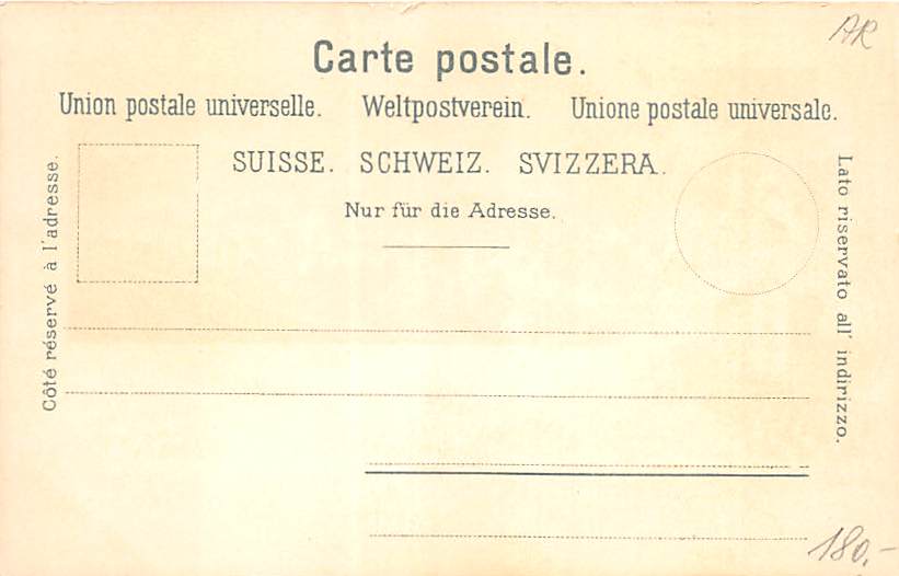 Herisau, Gruss aus Herisau, Neues Schulhaus, Litho