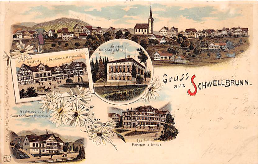 Schwellbrunn, Gruss aus Schwellbrunn, Litho