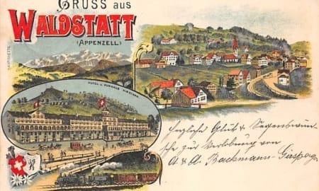 Waldstatt, Gruss aus Waldstatt, Hirschen, Litho