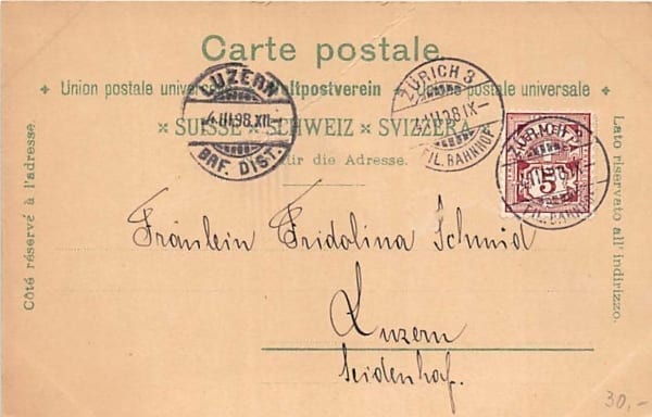 Historische Postkarten, Hans Waldmann, Bürgermeister Zürich