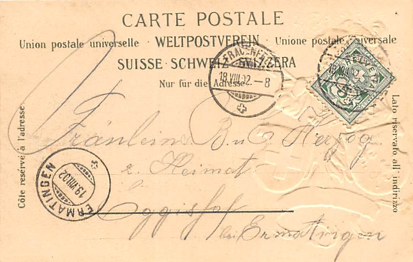 Frauenfeld, Postgebäude, Prägedruck