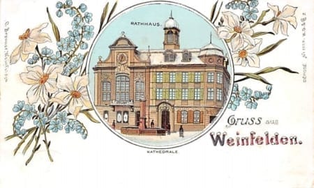 Weinfelden, Gruss aus Weinfelden, Rathaus, Litho