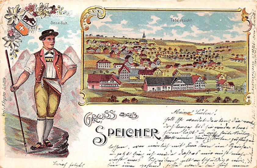 Speicher, Gruss aus Speicher, Litho