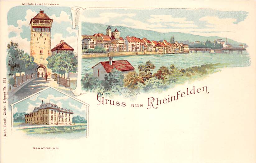 Rheinfelden, Gruss von Rheinfelden, Litho
