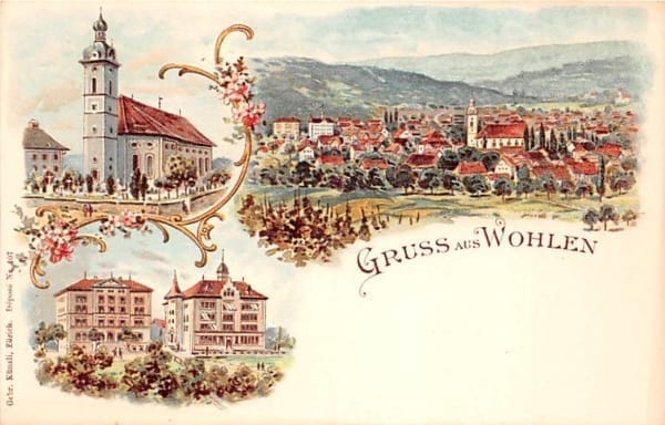 Wohlen, Gruss aus Wohlen, Litho