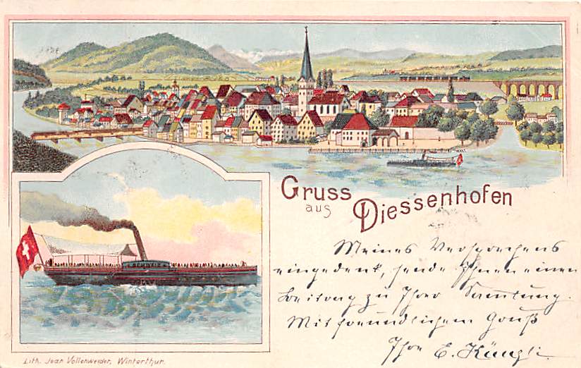 Diessenhofen, Gruss aus Diessenhofen, Litho