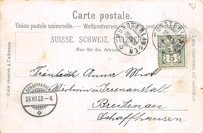 Münsterlingen, Gruss aus Münsterlingen, Litho