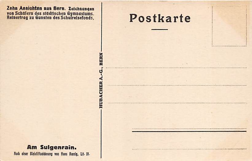 Bern, Am Sulgenrain, Bleistiftzeichnung Hans König