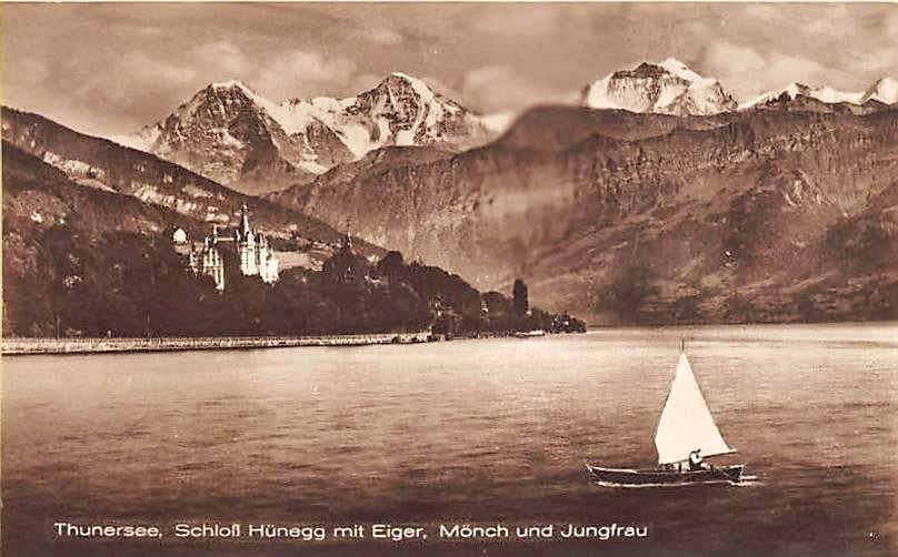 Oberhofen, Schloss Hünegg, Segelboot