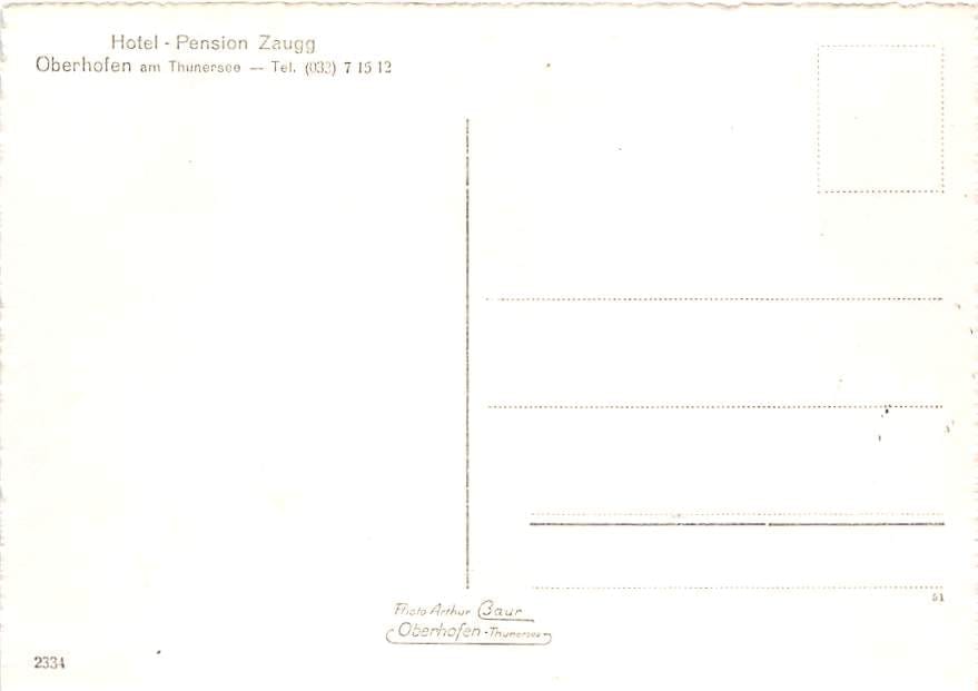 Oberhofen, Pension Zaugg, Auto