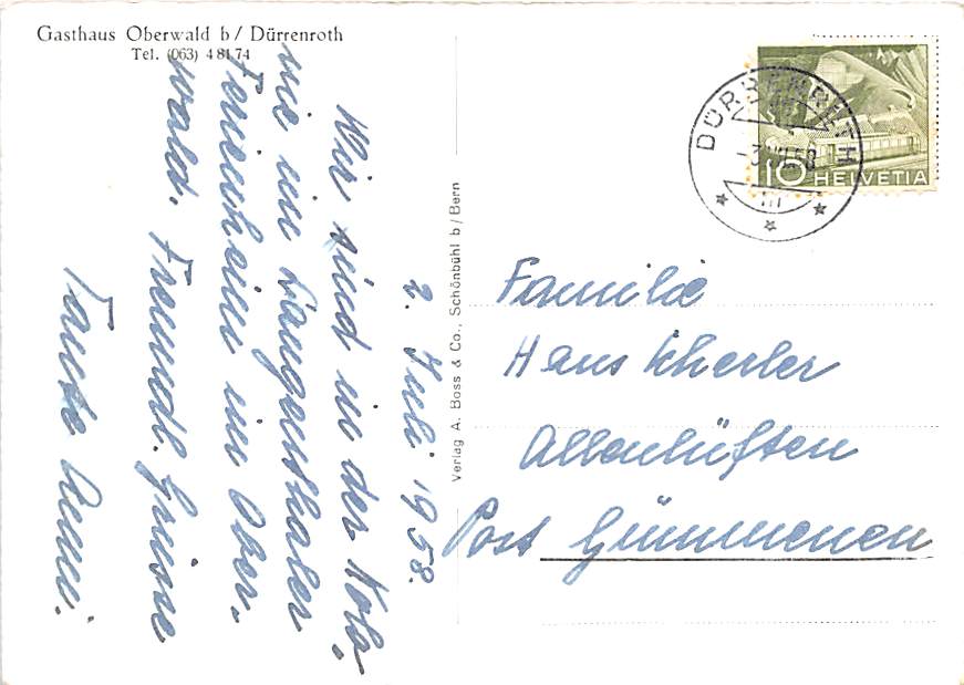 Oberwald, Fliegeraufnahme vom Kurhaus Oberwald