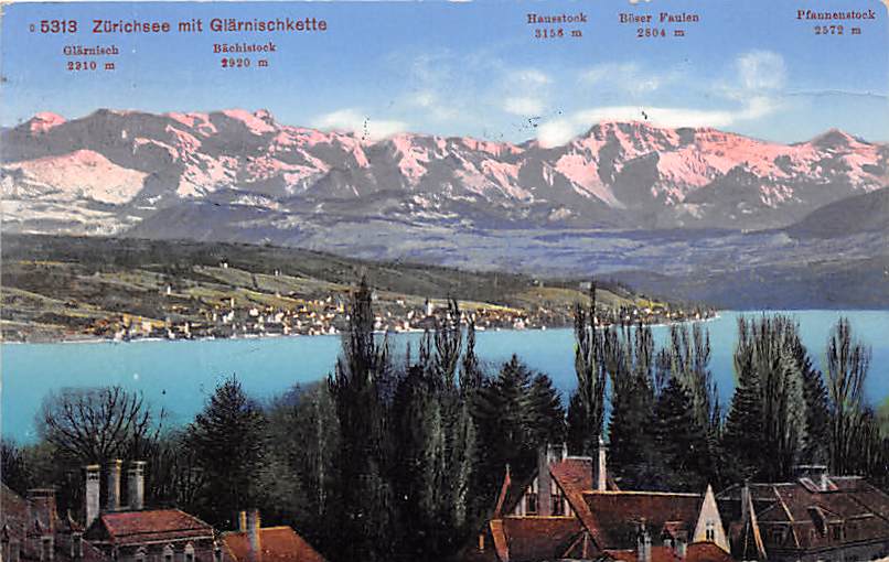 Kilchberg (?), Zürichsee mit Glärnischkette