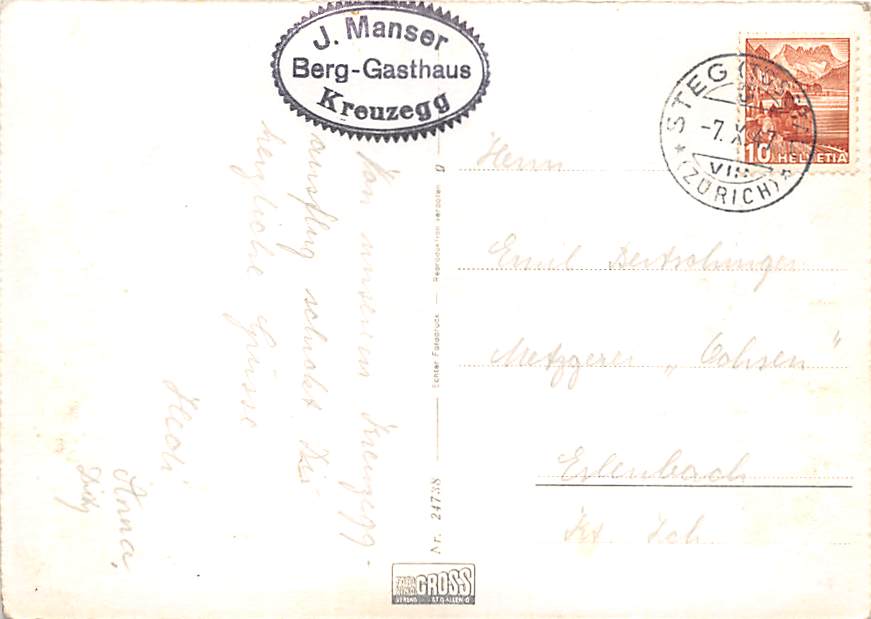 Kreuzegg, Berggasthaus Kreuzegg