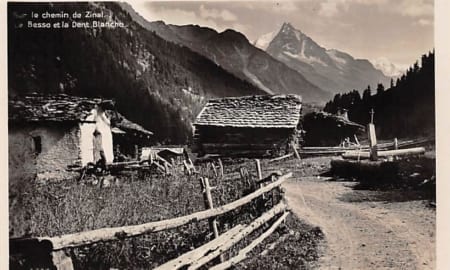 Zinal, Le Chemin de Zinal, Besso et la Dent Blanche