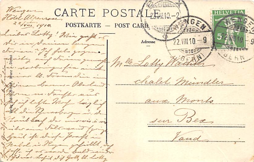 Wengen, Im Berneroberland, Jungfrau, Mönch, Eiger