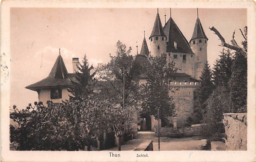 Thun, Schloss, Werbekarte Speiseöl Ambrosia