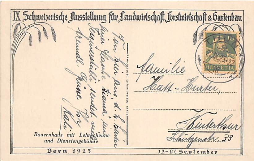 Thun, Ausstellung für Landwirtschaft, Gartenbau 1925
