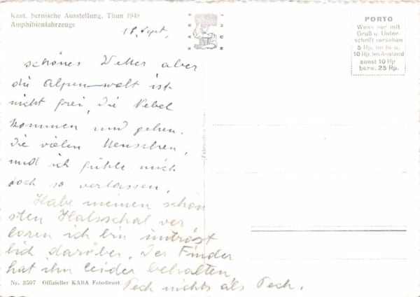Thun, kant. bernische Ausstellung 1949, Amphibienfahrzeuge
