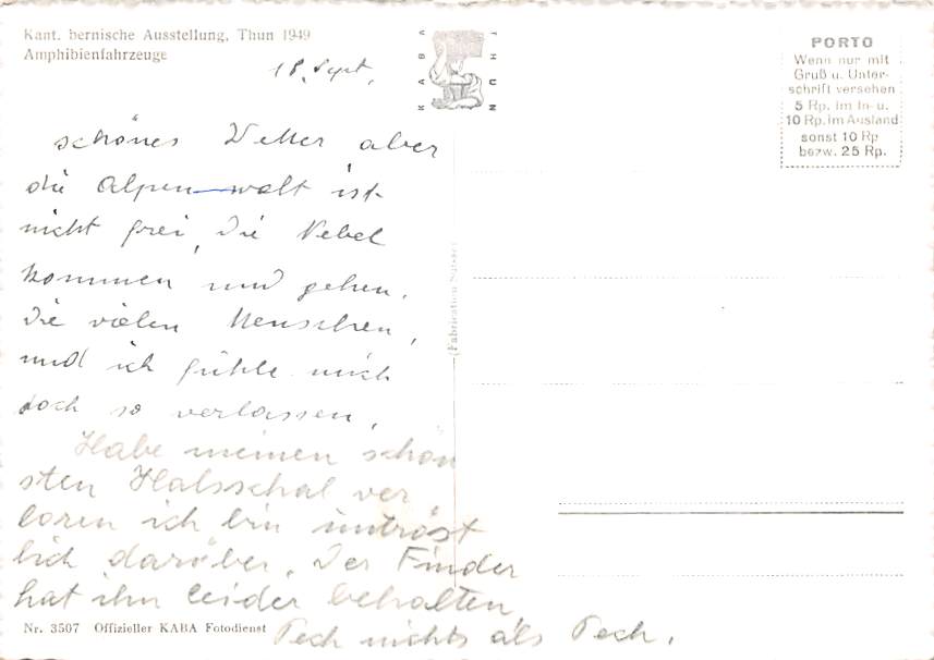 Thun, kant. bernische Ausstellung 1949, Amphibienfahrzeuge