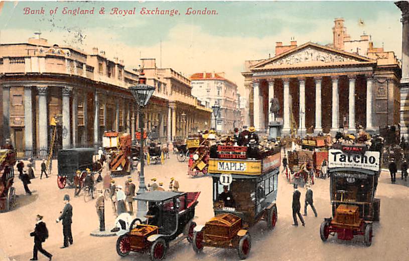 London, Bank of England & Royal Exchange, belebt
