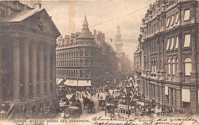 London, Mansion House and Cheapside, belebt